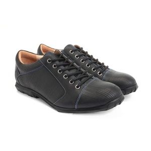 John Fluevog Elroy Future Round Capped Toe Nappa Leather Derbies
